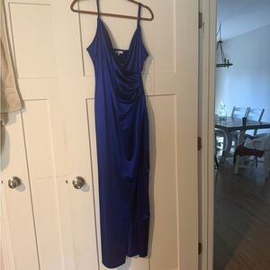 Elegant Blue Satin Dress